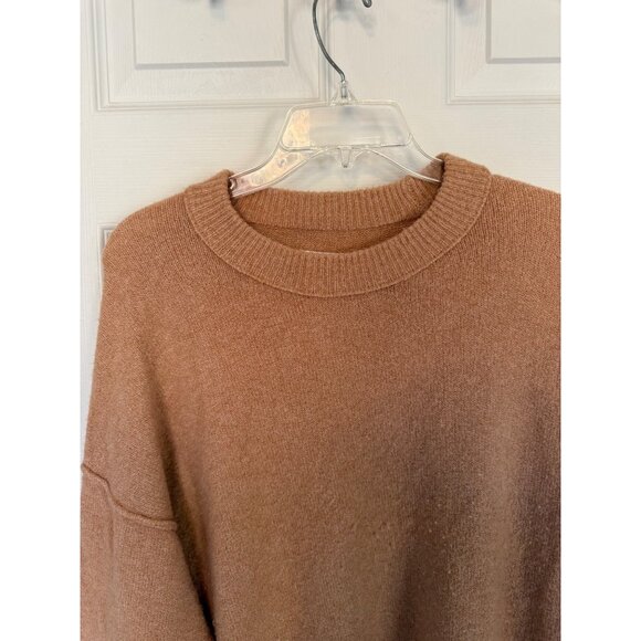 Aerie Tan Slouchy Crewneck Long Sleeve Sweater Size Medium - Picture 2 of 8